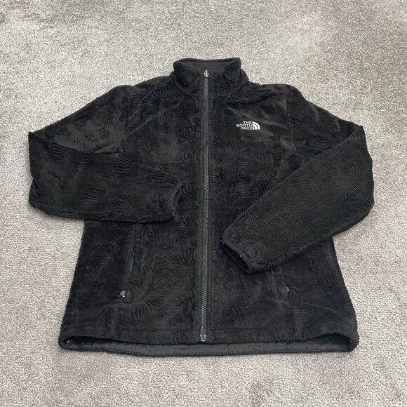 The North Face Oso Osito Fleece Jacket Womens Medium Black Full Zip Outdoor Hike - Picture 1 of 16